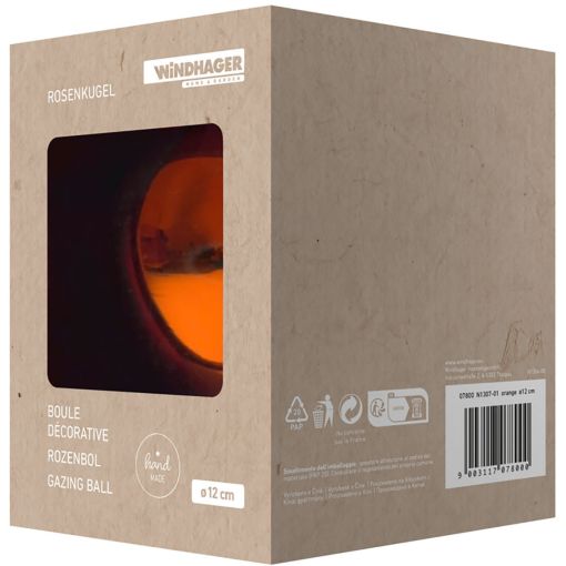 Windhager rozenbol handgeblazen gespiegeld oranje 2