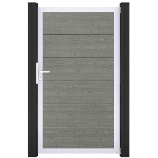 GroJa Einzelpoort BasicLine PVC-steekzaun Grey 2