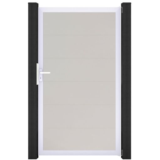 GroJa Enkel-poort BasicLine PVC-steekzaun Wit 2