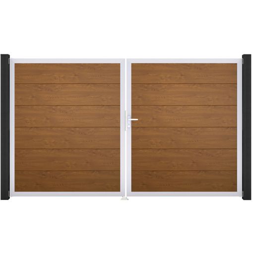 GroJa Doppeltor BasicLine PVC-steekzaun Golden 2