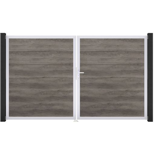 GroJa Doppeltor BasicLine PVC-steekzaun Monument 2