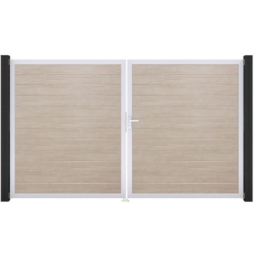 GroJa Doppeltor BasicLine schmal PVC-steekzaun 2