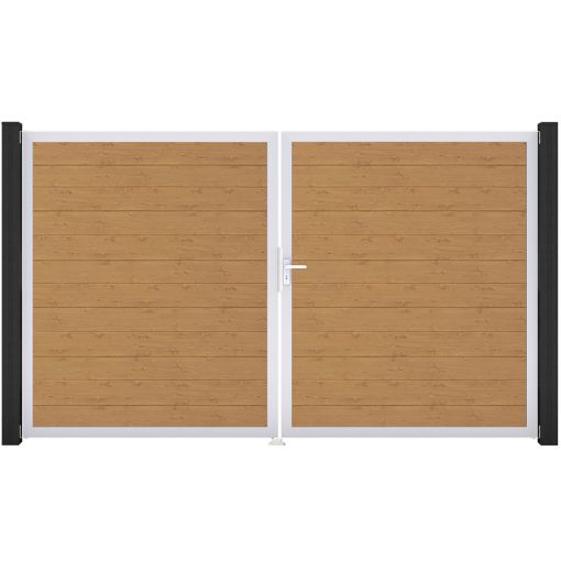 GroJa Doppeltor BasicLine smal PVC-steekzaun 2