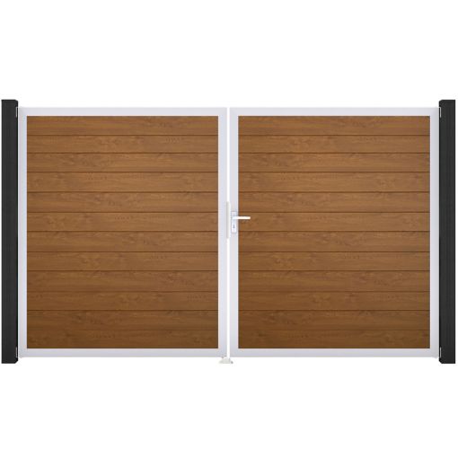 GroJa Doppeltor BasicLine schmal PVC-Steekzaun 2