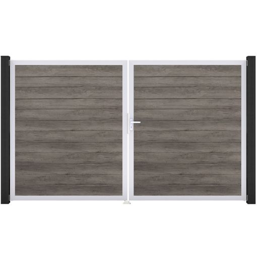 GroJa Doppeltor BasicLine schmal PVC-steekzaun 2