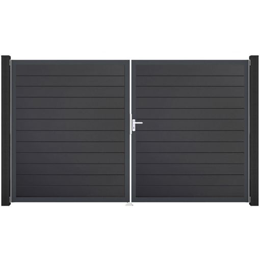 GroJa Doppeltor BasicLine smal PVC-Steekzaun 2