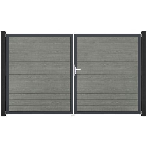 GroJa Doppeltor BasicLine smal PVC-steekzaun 2