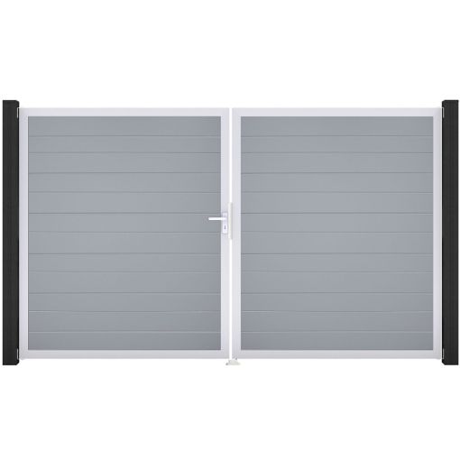 GroJa Doppeltor BasicLine smal PVC-steekzaun 2