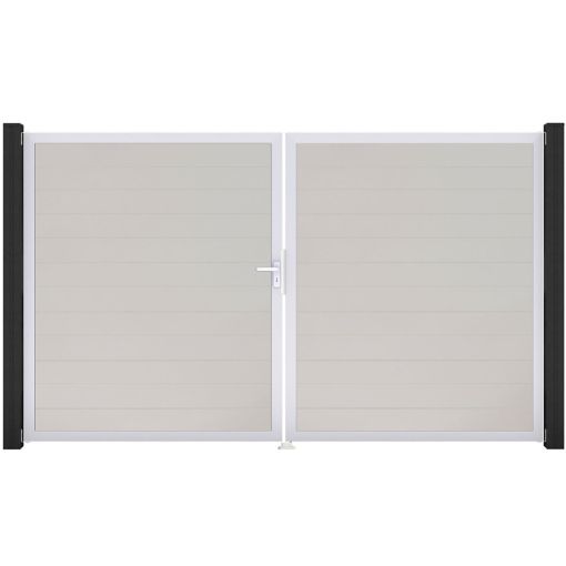 GroJa Doppeltor BasicLine smal PVC-steekzaun 2