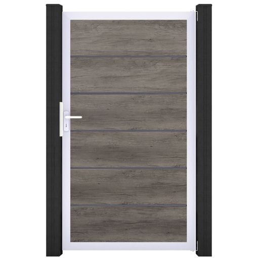 GroJa Einzeltor BasicLine Premium PVC-steekzaun 2