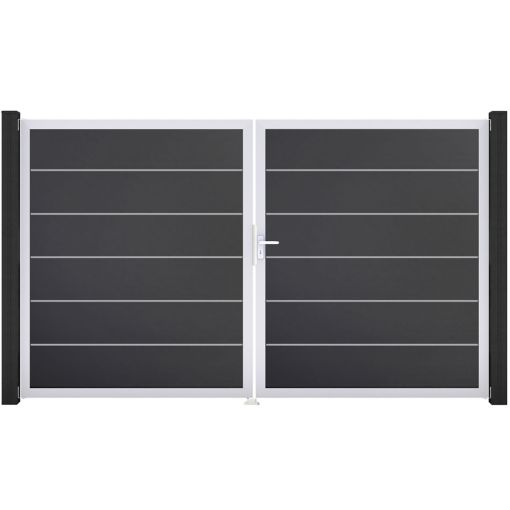 GroJa Doppeltor BasicLine Premium PVC-steekzaun 2