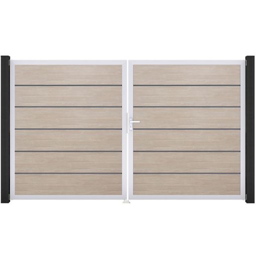 GroJa Doppeltor BasicLine Premium PVC-steekzaun 2