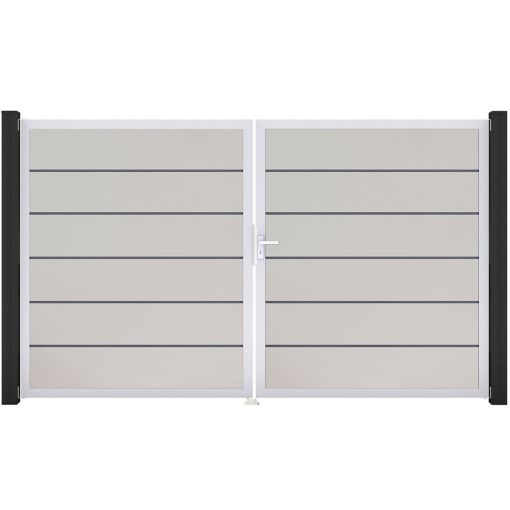 GroJa Doppeltor BasicLine Premium PVC-Steekzaun 2