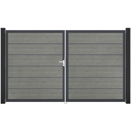 GroJa Doppeltor BasicLine Premium PVC-steekzaun 2