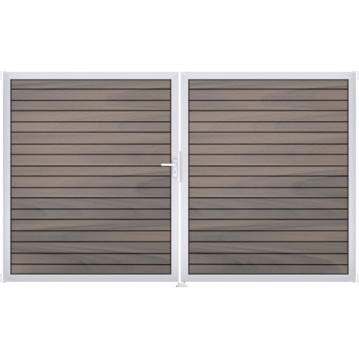GroJa Doppeltor Solid Ruitpatroon WPC-steekzaun 2