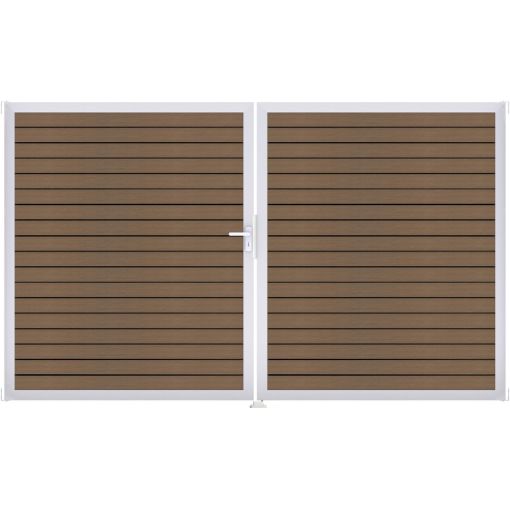 GroJa Doppeltor Solid Ruitpatroon WPC-steekzaun 2