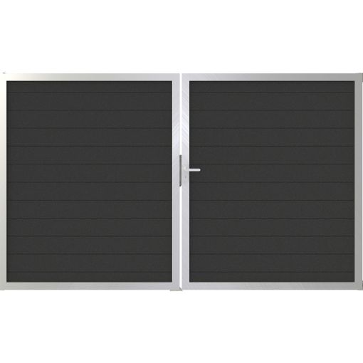 GroJa Doppeltor Lumino Aluminium Steekzaun 2