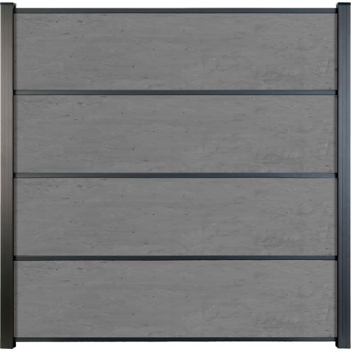 GroJa Premo HPL-steekzaun schutting Betongrijs 2