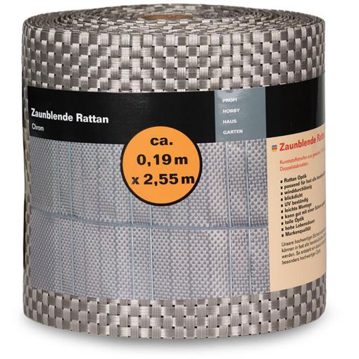 NOOR Schutting Rattan chroom Zichtschermstroken 2