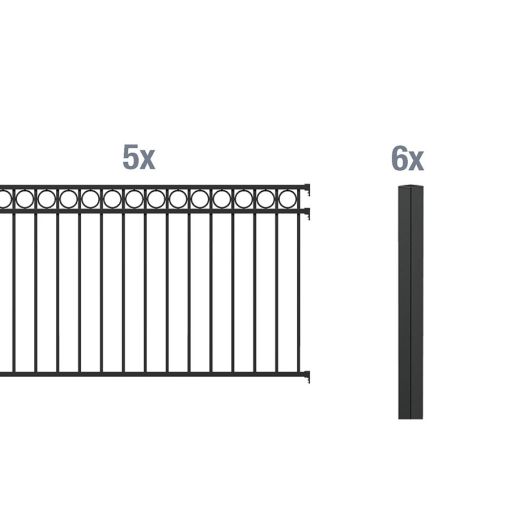 Alberts Zaun-Grundset Circle mat zwart 2