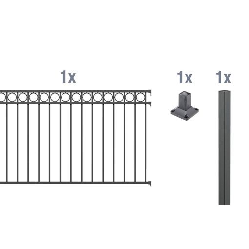 Alberts Hek-Aanbauset Circle antraciet Metalen 2