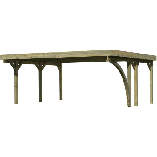 Karibu dubbelcarport Classic met ronde 2