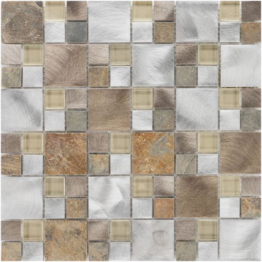 Wellker Kombimosaïek glas natuursteen metaal 2