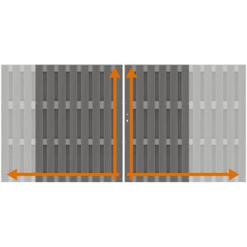 TraumGarten Dubbelpoortwpc-schutting JUMBO WPC Alu-Design 2