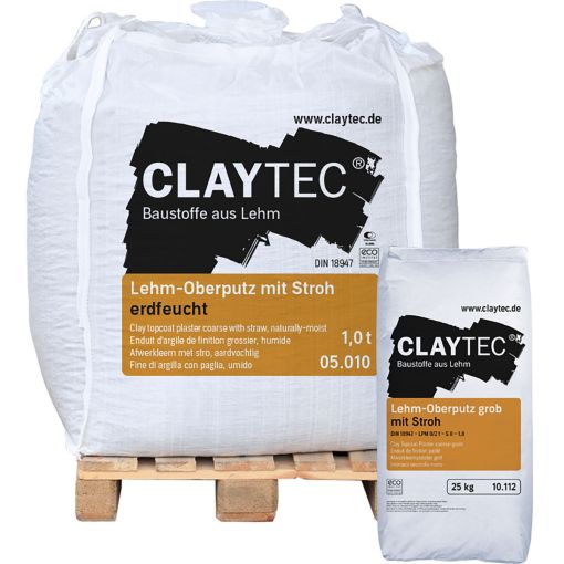 ClayTec Leem-Toppleister grof met stro, 2