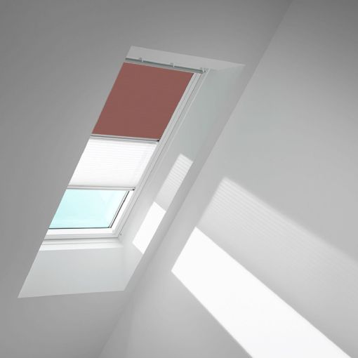 VELUX Verduisteringsrolgordijn Duo DFD Roosenhout/Wit 2