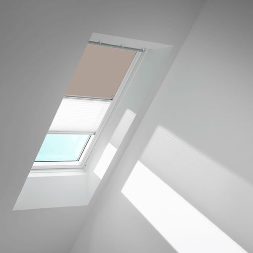 VELUX Verduisteringsrolgordijn Duo DFD Helttaupe/Wit 2