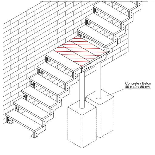 DOLLE Tussenpodium voor buitentrap Gardentop, 2