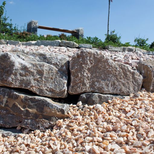 Muurstenen natuursteen tuinmuur schelpcalciet bruin-grijs 2