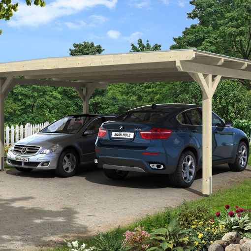 Skan Holz Dubbelcarport Odenwald Naturbelassen 2