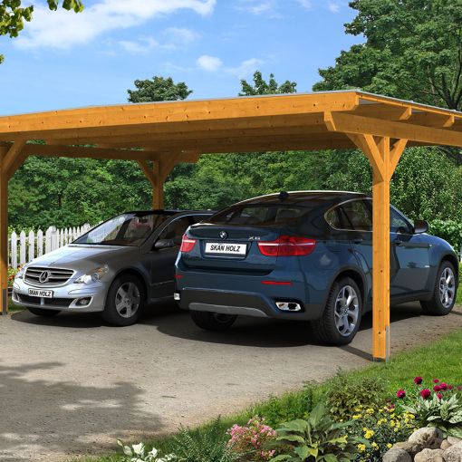 Skan Holz Doppelcarport Odenwald Eikenhout 2