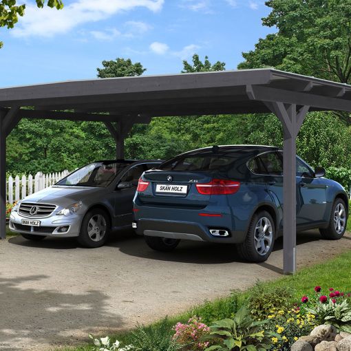 Skan Holz Doppelcarport Odenwald leisteen 2