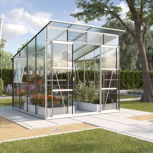 Vitavia-tuinkas Freya tomatenhuis zilver combinatie 2