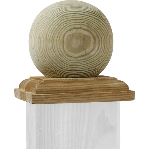 TraumGarten schutting paalkapje bal hout 2