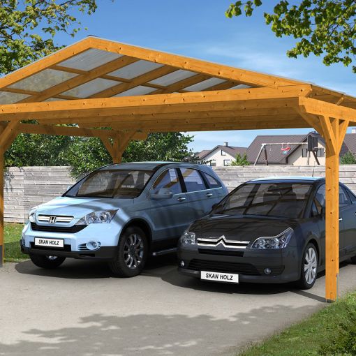 Skan Holz Dubbelcarport Westerwald Eik 2