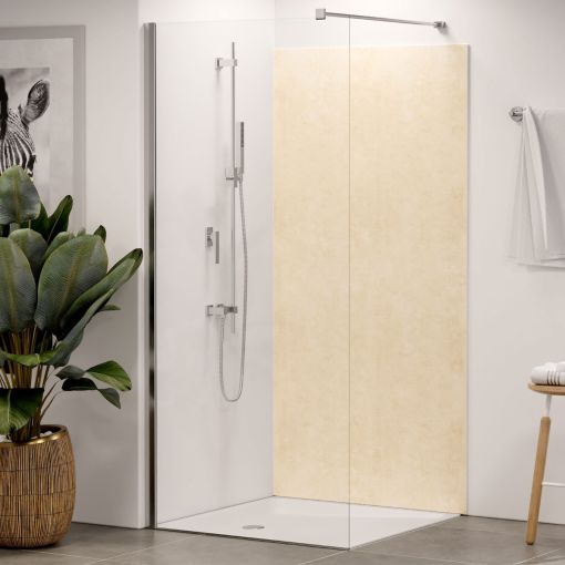 Winwall douchewand Aluminiumcomposiet kalksteen beige 2