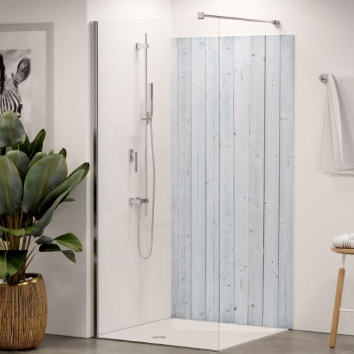 Winwall douchewand Aluverbund hout wit 2