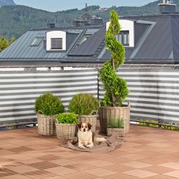 Windhager balkonscherm SYLT grijs wit 4