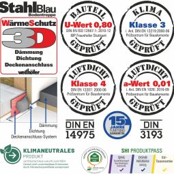 Wellhöfer vlizotrap StahlBlau zolderluik 6