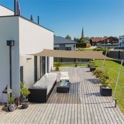 Windhager zonnezeil CANNES taupe zonnescherm 5