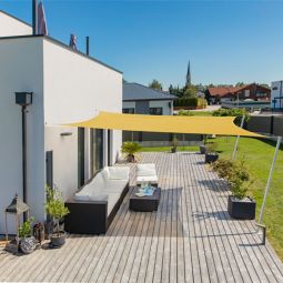 Windhager zonnezeil CANNES geel zonnescherm 4