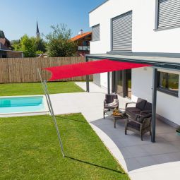 Windhager Zonnezeil CANNES Vierkant baksteenkleur 4