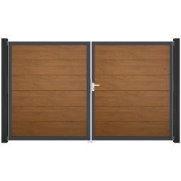 GroJa Doppeltor BasicLine PVC-steekzaun Golden 3