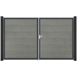 GroJa Doppeltor BasicLine PVC-Steekzaun Grey 3