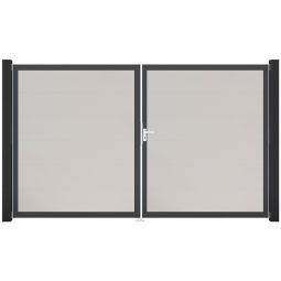 GroJa Doppeltor BasicLine PVC-steekzaun wit 3