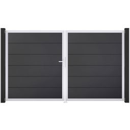 GroJa Doppeltor BasicLine PVC-steekzaun antraciet 3